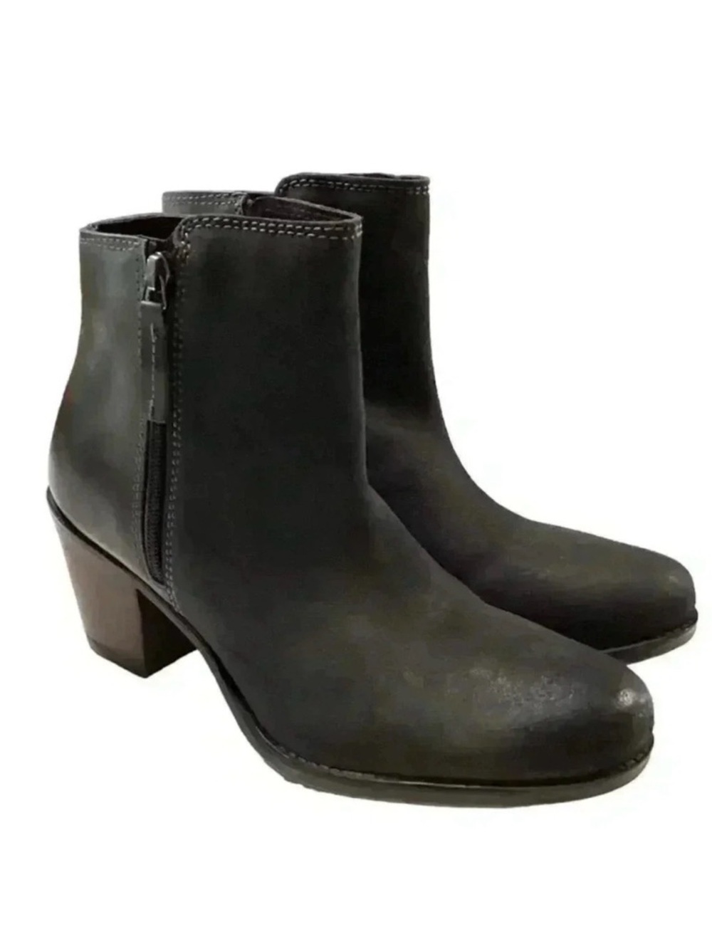 Roan By Bed Stu Boots Womens 11 Gray Lina Leather Double Zip Distressed NEW